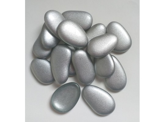 Dekorační kámen/nuget sklo stříbrný 38 - 40 mm