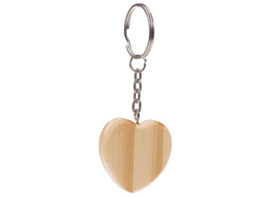 Přívěsek na klíče-dřevěný-srdce