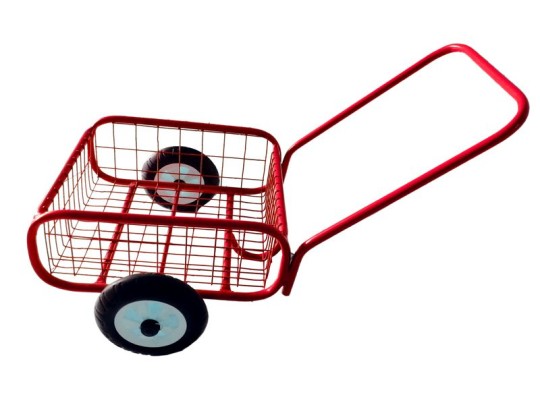 Dvoukolový vozík drátěný malý - červená