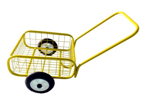 Dvoukolový vozík drátěný malý - žlutá
