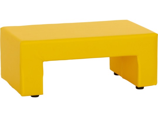 Taburet/lavice čalouněná molitan PUR pěna koženka 68x28x40 cm žlutá