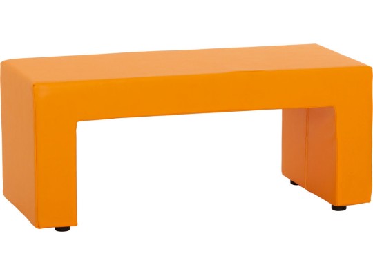 Taburet/lavice čalouněná molitan PUR pěna koženka 90x39x40 cm oranžová