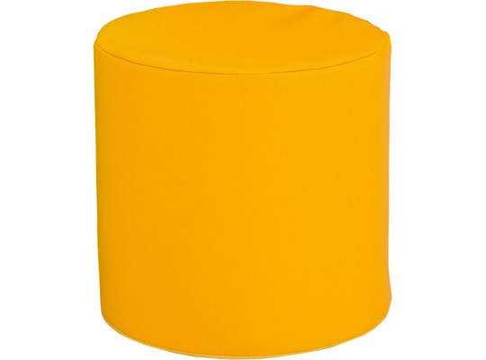 Taburet kulatý molitan PUR pěna koženka 30x30cm žlutá