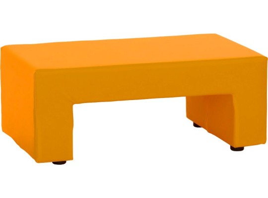 Taburet/lavice čalouněná molitan PUR pěna koženka 68x28x40 cm oranžová