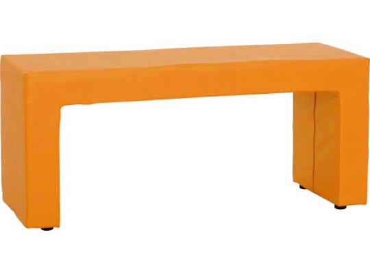Taburet/lavice čalouněná molitan PUR pěna koženka 112x50x40 cm oranžová