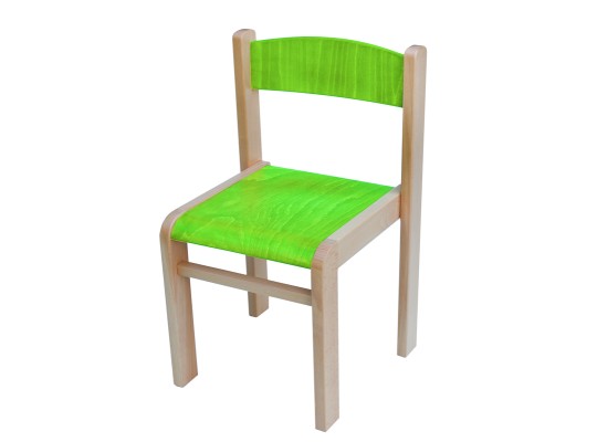 Dětská stohovatelná židlička limetka výška sedu 31 cm - masiv buk + překližka buk