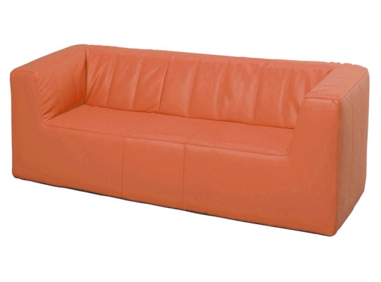 Dětská sedací souprava - pohovka molitanová Fresh - 3 místa, PUR pěna koženka oranžová