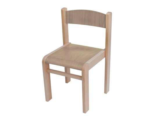 Dětská stohovatelná židlička cappuccino výška sedu 26 cm - masiv buk + překližka buk