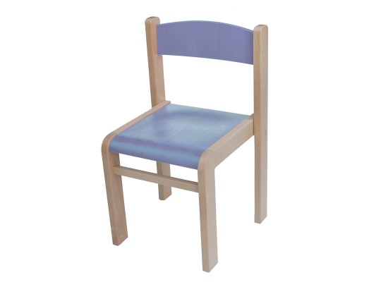 Dětská stohovatelná židlička modrá světlá výška sedu 260 mm - masiv buk + překližka buk