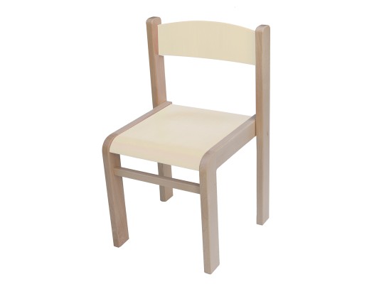 Dětská stohovatelná židlička krémová výška sedu 26 cm - masiv buk + překližka buk