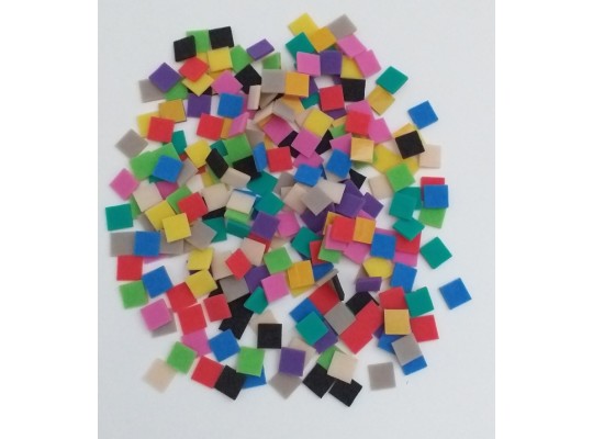 Samolepicí pěnovka moosgummi mozaika malá mix barev 12x12mm-200ks