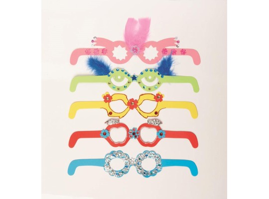Kartonový výřez tvar k dekoraci Brýle karnevalové barevné - 10 ks