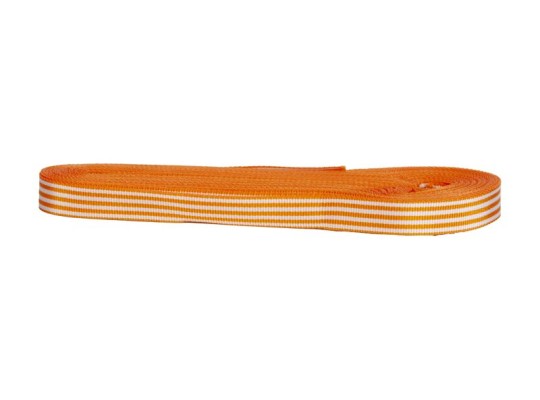 Stuha dekorační textilní oranžová 8mmx10m potisk proužek