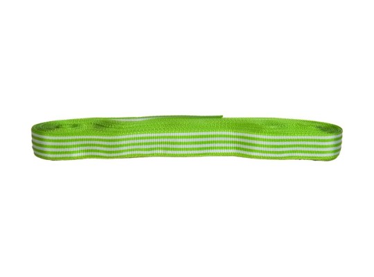 Stuha dekorační textilní zelená světlá 8mmx10m potisk proužek
