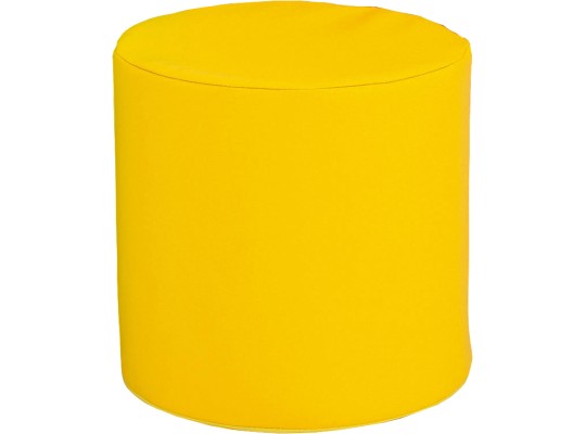 Taburet kulatý molitan PUR pěna koženka 40x38 cm žlutá