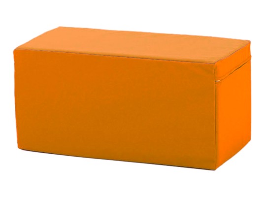 Molitanový díl kvádr PUR pěna koženka 60x60x10 cm oranžová