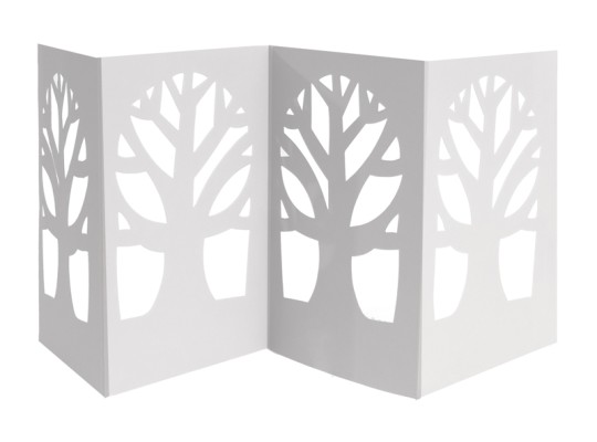 Kartonový výřez tvar k dekoraci Leporelo bílé strom roční období 15x24,5 cm