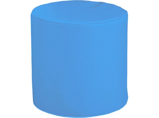 Taburet kulatý molitan PUR pěna koženka 30x30 cm modrá světlá