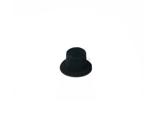 Plastový-sametový klobouček - cylindr sametový malý pr.2,5cm-1ks