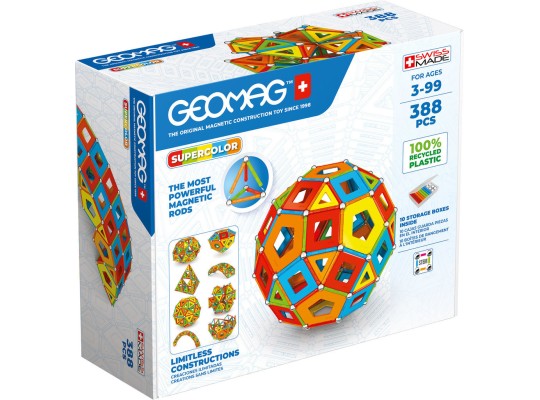 Stavebnice Geomag Supercolor Masterbox ECO magnetická 388ks