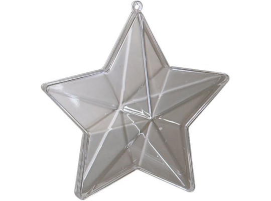 Hvězda plastová dvoudílná s úchytem 10 cm - 1 ks