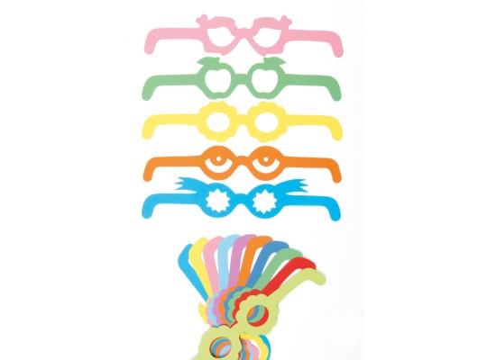 Kartonový výřez tvar k dekoraci Karnevalové brýle barevné - 25 ks