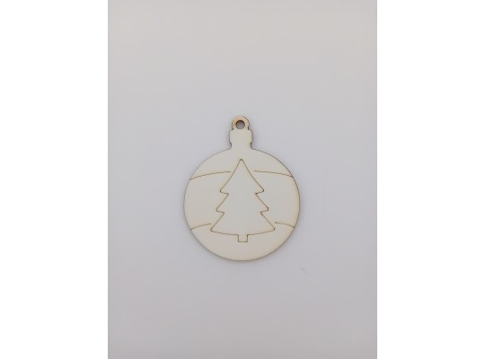 Dřevěný výřez k dozdobení Vánoční ozdoba 6 cm - motiv stromek