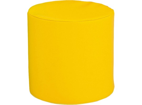 Taburet kulatý molitan PUR pěna koženka 44x46 cm žlutá