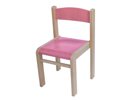 Dětská stohovatelná židlička růžová světlá výška sedu 26 cm - masiv buk + překližka buk