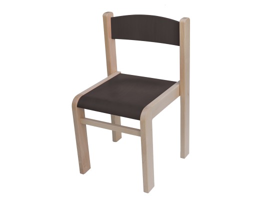 Dětská stohovatelná židlička šedá tmavá výška sedu 260 mm - masiv buk + překližka buk