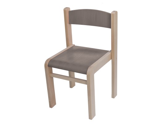 Dětská stohovatelná židlička šedá světlá výška sedu 26 cm - masiv buk + překližka buk