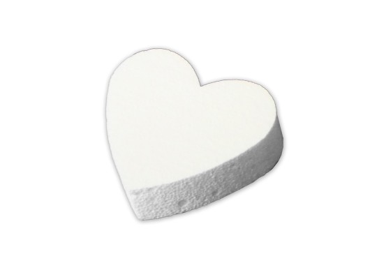 Polystyrenový výřez dekorační Srdce 9x10x2-3 cm k vyzdobení - 1 ks