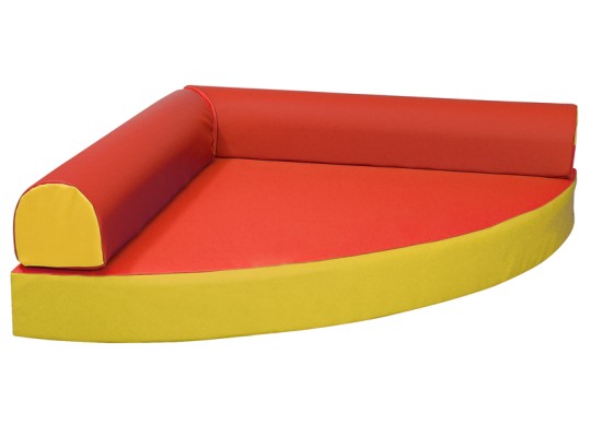 Molitanový kout sedací relaxační-PUR pěna koženka červená/žlutá