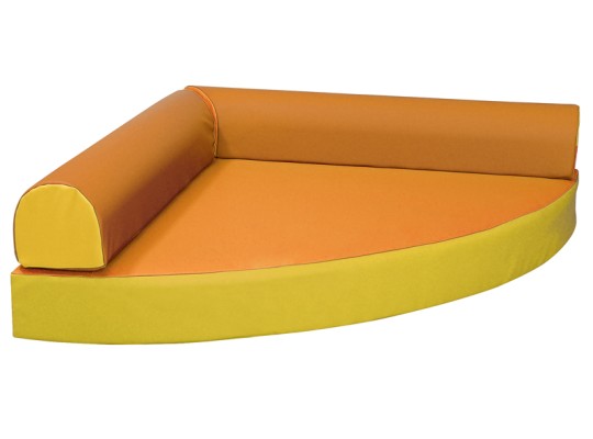 Molitanový kout sedací relaxační dvoubarevný - PUR pěna koženka oranžová/žlutá