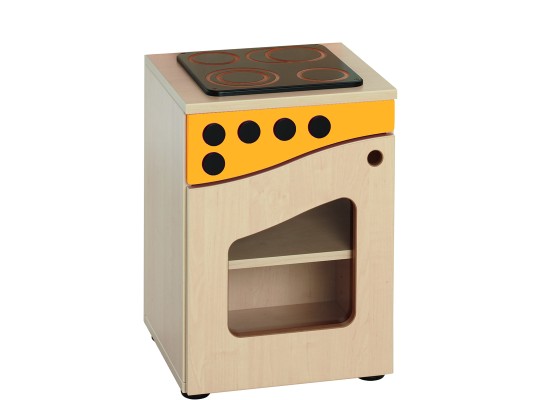 Dětská kuchyňka dřevěná sporák s troubou Aurednik 400x550x380mm dveře L lamino barevné dekor javor