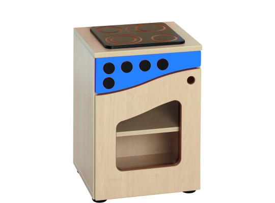 Dětská kuchyňka dřevěná sporák s troubou Aurednik 400x550x380mm dveře P lamino barevné dekor bříza