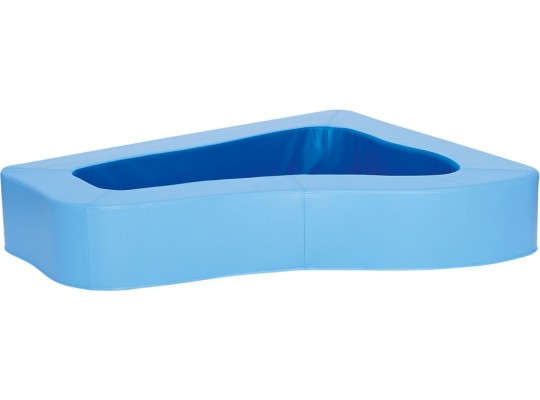 Molitanový terapeutický bazén rohový PUR pěna 160 x 131 x 30 cm koženka modrá světlá/modrá tmavá