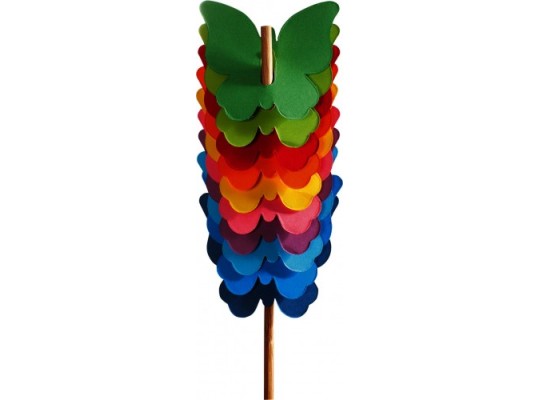 Kartonový výřez tvar k dekoraci Motýl barevný 7x6 cm - 50 ks
