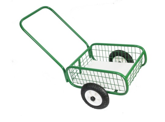 Dvoukolový vozík drátěný malý - deska 285x375x70 mm bílá