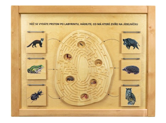 Informační tabule naučná/dřevěná nástěnná - Potravní labyrint - prvek edukační