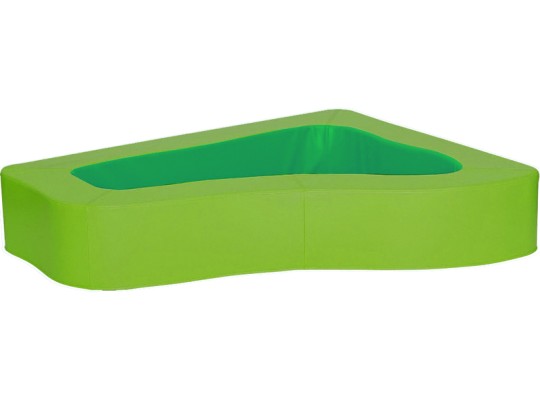 Molitanový terapeutický bazén rohový PUR pěna 160 x 131 x 30 cm koženka zelená světlá/zelená tmavá