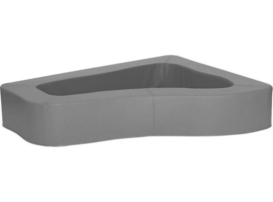 Molitanový terapeutický bazén rohový PUR pěna 160 x 131 x 30 cm koženka šedá světlá/šedá tmavá
