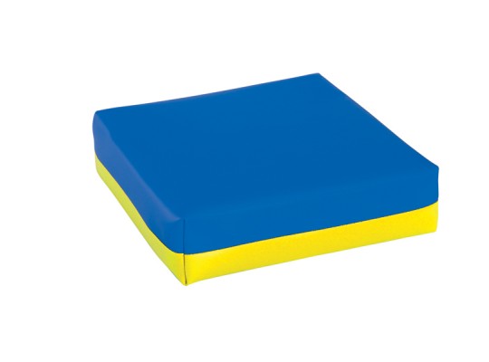 Molitanový podsedák-PUR pěna koženka 28x28x5cm modrá/žlutá