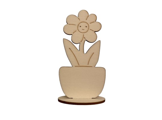 Dřevěný výřez k dozdobení Květina sedmikráska 6x11,5 cm - stojánek