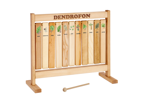 Informační tabule naučná dřevěná stolní - Dendrofon zvuk dřeva - prvek edukační