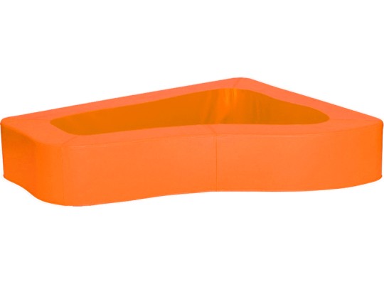 Molitanový terapeutický bazén rohový PUR pěna 160 x 131 x 30 cm koženka oranžová