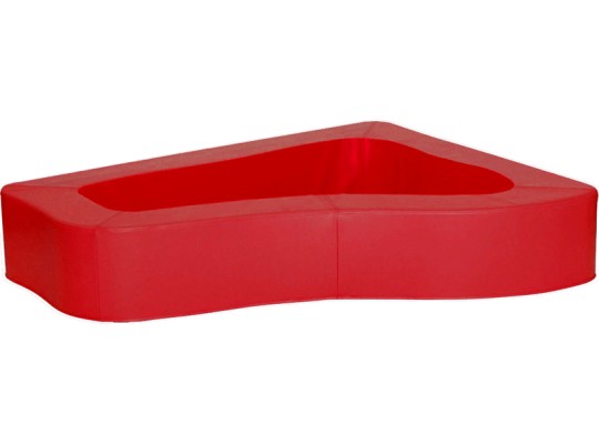 Molitanový terapeutický bazén rohový PUR pěna 160 x 131 x 30 cm koženka červená
