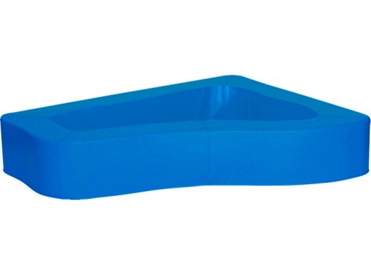 Molitanový terapeutický bazén rohový PUR pěna 160 x 131 x 30 cm koženka modrá tmavá