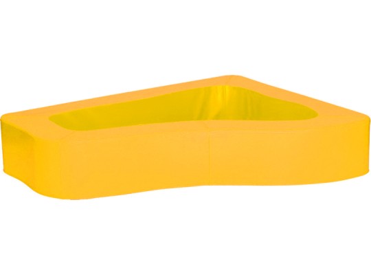 Molitanový terapeutický bazén rohový PUR pěna 160 x 131 x 30 cm koženka žlutá